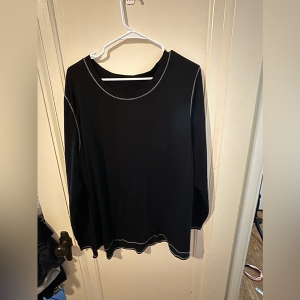 Cuddl Duds Cozy Jersey Fleece Crew Neck Pullover BLACK, X-LARGE